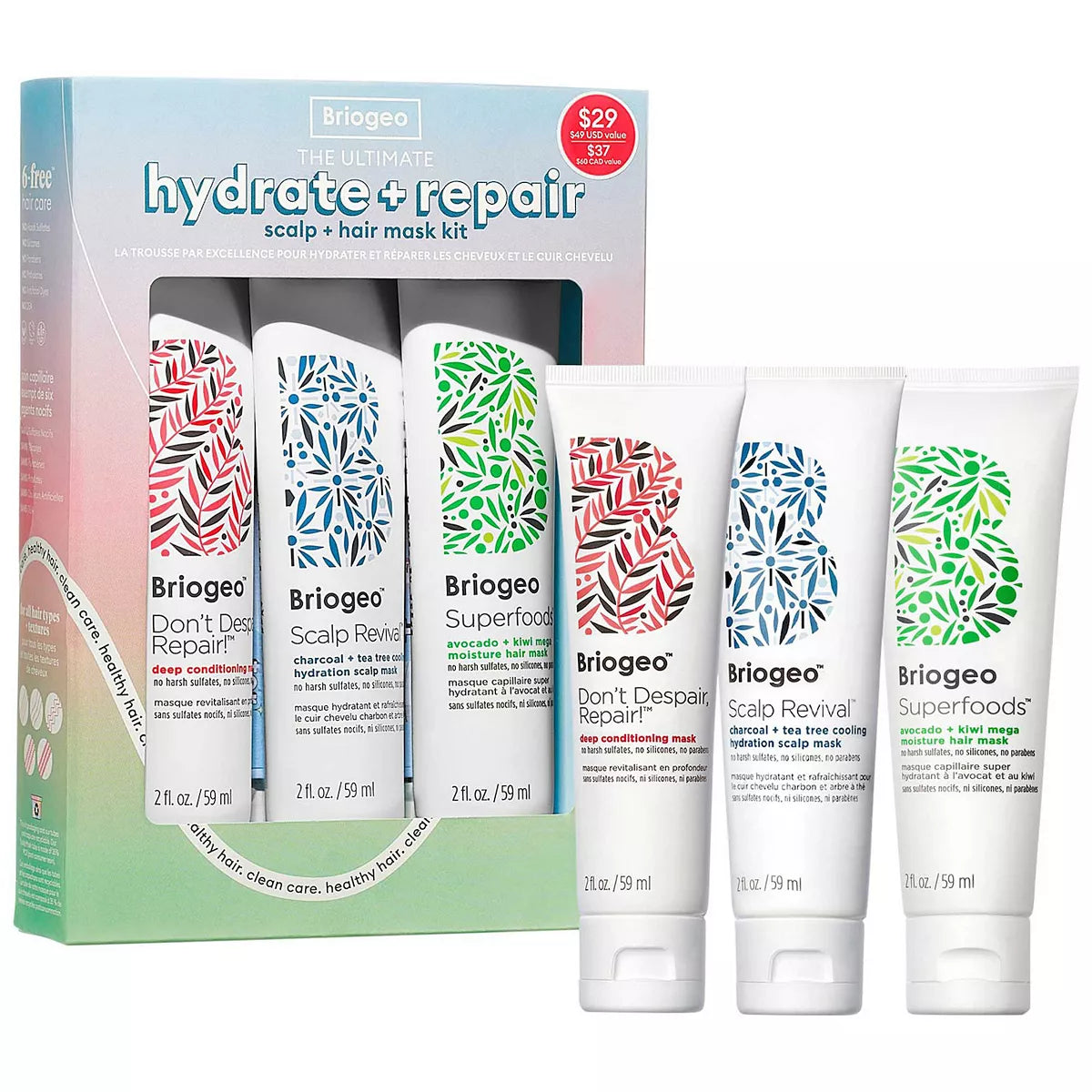 Briogeo The Ultimate Hydrate + Repair Hair + Scalp Mask Kit